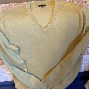 J. Crew V neck light green cashmere sweater
